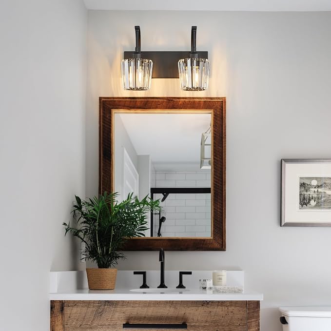 Modern Bathroom Vanity Light, 2-Light Black Wall Sconce - Image 3