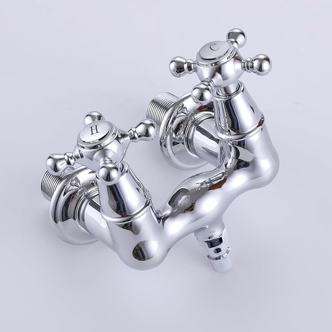 SUMERAIN Wall Mount Tub Faucet Vintage Leg Tub Filler 3-3/8 Inch Center High - Image 8