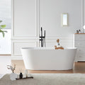 Cpingao 71" Stone Resin Freestanding Bathtub, Contemporary Oval Solid Surface by Cpingao