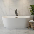 Freestanding Bathtub 67 inch Acrylic Soaking Tub – Modern Oval Freestanding Tub by Unknown