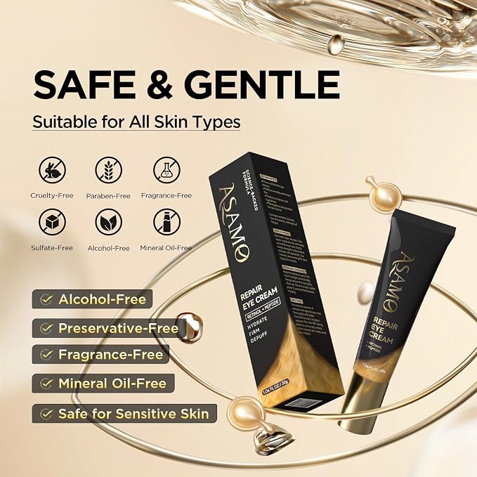 ASAMO Retinol Eye Cream – Retinol and Peptides - Image 8