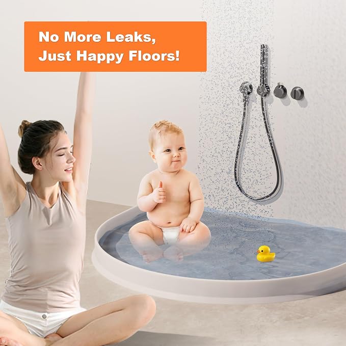3.8'' High Shower Threshold Water Dam Collapsible Shower Water Splash Guard - Image 7