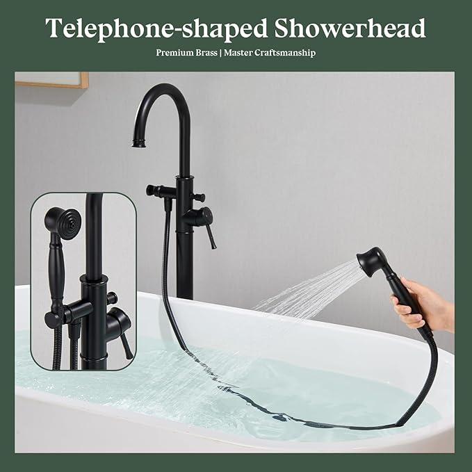 Free Standing Tub Faucet, Wintap Classic Freestanding Bathtub Faucet - Image 4