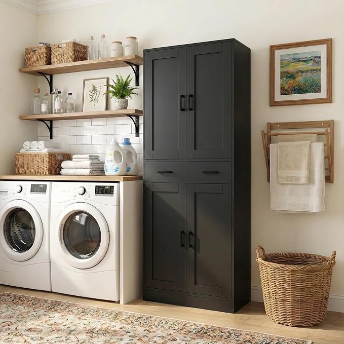 71" Tall Kitchen Pantry Cabinet, Freestanding Storage Cabinet - Image 7