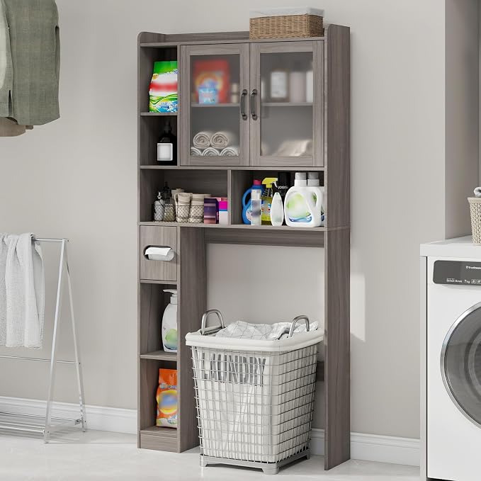 Vabches Over The Toilet Storage Cabinet, Farmhouse Storage Cabinet Over Toilet - Image 5