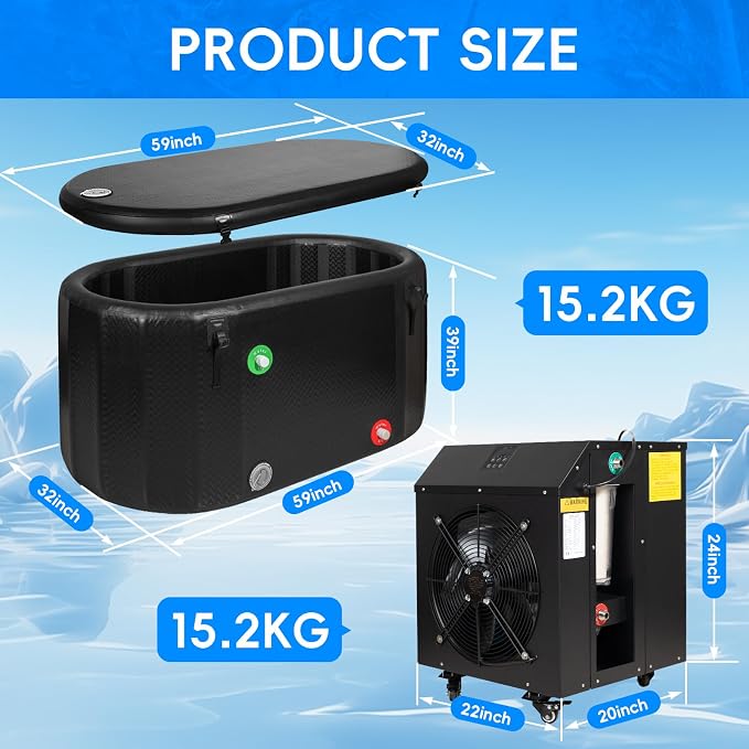 Ice Bath Tub with 1HP Water Chiller, 216 Gallon Inflatable Cold Plunge Tub with - Image 5