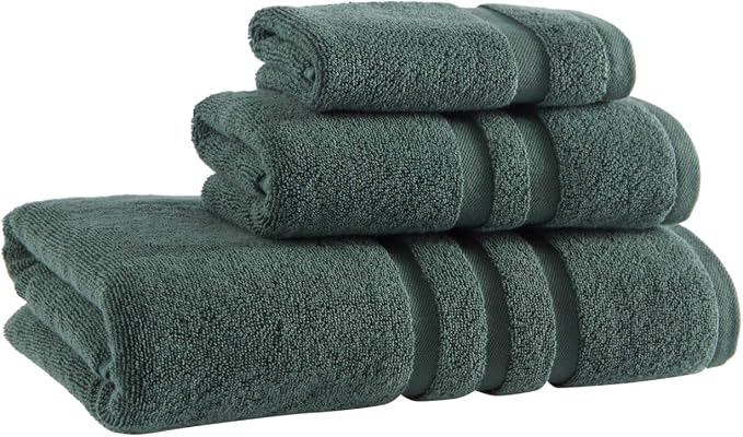 Luxury Hotel & Spa, Turkish Cotton Dark Green Towels Bathroom Sets | 6 Pieces - Image 5