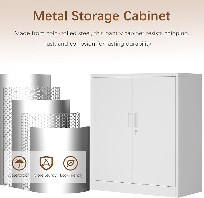 Metal Storage Cabinet, 36 Inch Tall Metal Storage Cabinet - Image 8