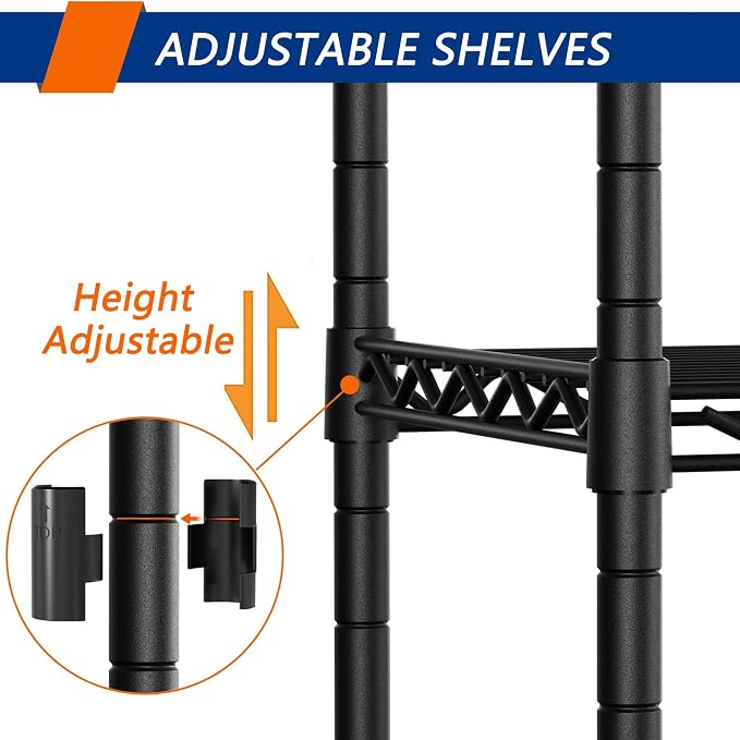 5-Shelf Adjustable Heavy Duty Storage Shelving Unit on 4 Wheel Casters - Image 5