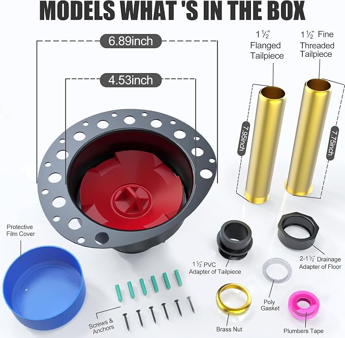 PVC Freestanding Tub Drain Kit, Bathtub Drain Rough-in Kit，Compatible - Image 7
