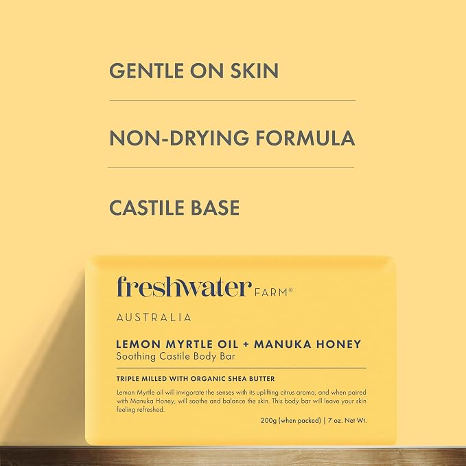 Freshwater Farm Australia Lem Myrt Manu Honey Body Bar, 7 OZ - Image 3