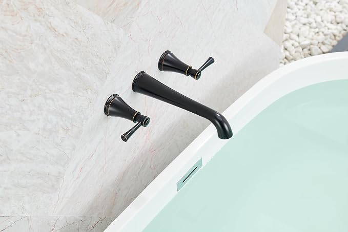 SITGES High Flow Oil Rubbed Bronze Wall Mount Bathtub Faucet - Image 4