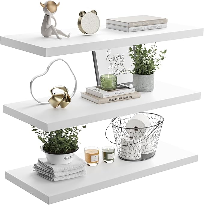 Wall Shelf Set of 1, Wooden Floating Wall Shelf by Home