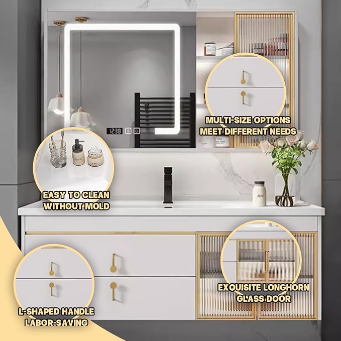 24''Bathroom Vanity with Sink, Floating Bathroom Cabinet Include Smart LED - Image 6