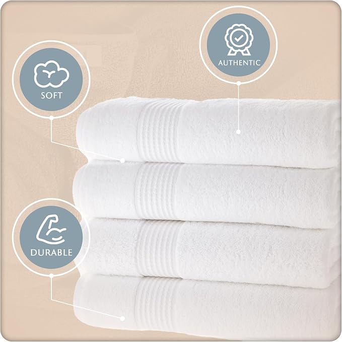 MAURA Basics Performance Bath Towels 100% Turkish Cotton - Image 3