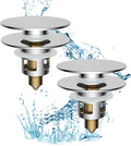 Hibbent 2 Pack All Metal Upgraded Bathroom Sink Stopper, Universal Pop Up Sink by Hibbent
