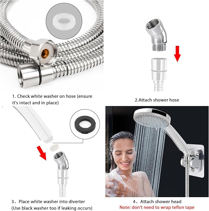 NearMoon Shower Elbow Adapter for Shower Head, Solid Brass 45°G1/2 Male to - Image 3