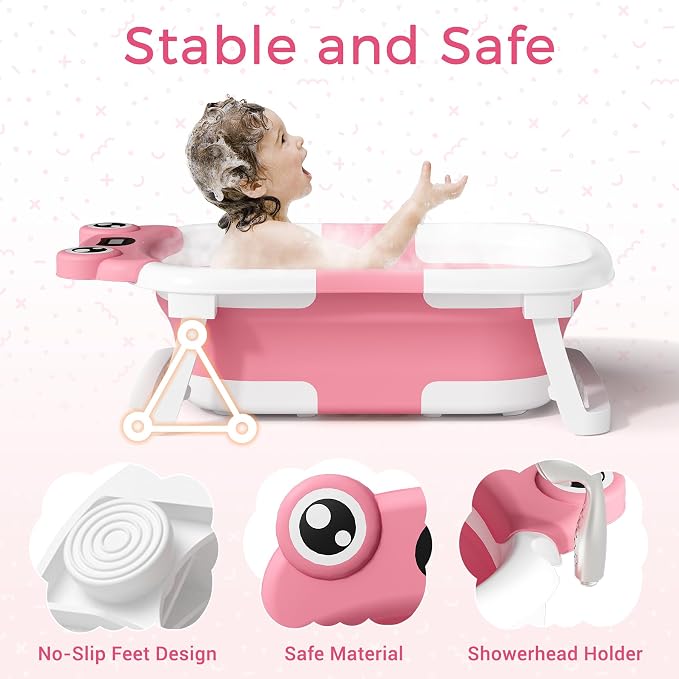Baby Bathtub, Collapsible Newborn Bathtub - Image 3