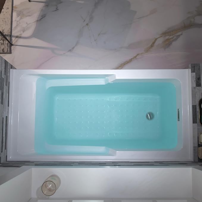 WOODBRIDGE 54" Acrylic Rectangular Alcove Soaking Bathtub in White - Image 4