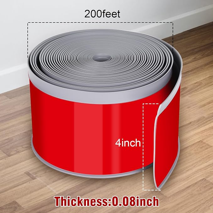 Vinyl Baseboard Molding Trim 4 Inch x 200 Feet Peel and Stick Baseboard Trim - Image 2