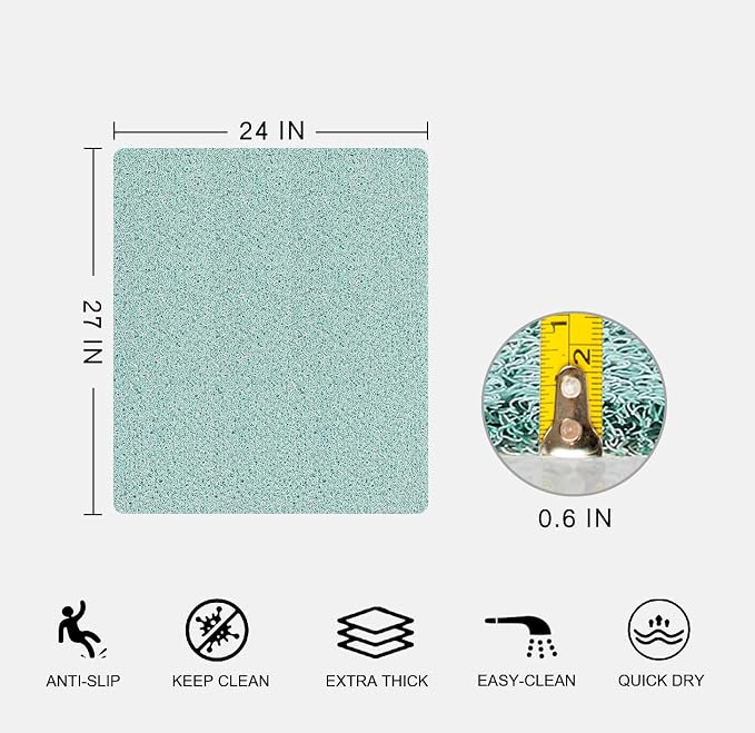 Nonslip Bathtub Mat, Anti Slip Bath Mat 0.6" Extra Thick, Quick Dry Bath Tub - Image 2