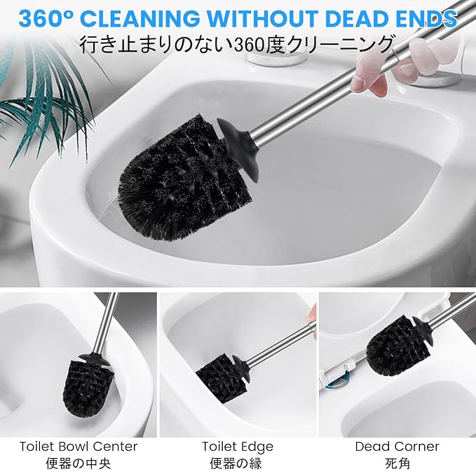 Stainless Steel Toilet Brush and Holder Toilet Brush and Cases Bathroom Bowl - Image 3