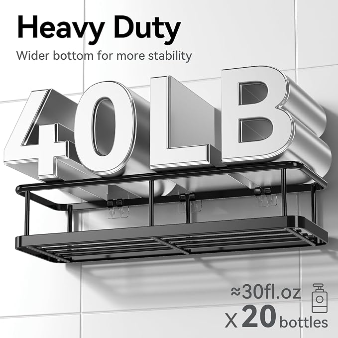 YASONIC Shower Caddy, Rustproof Shower Shelves - Image 4