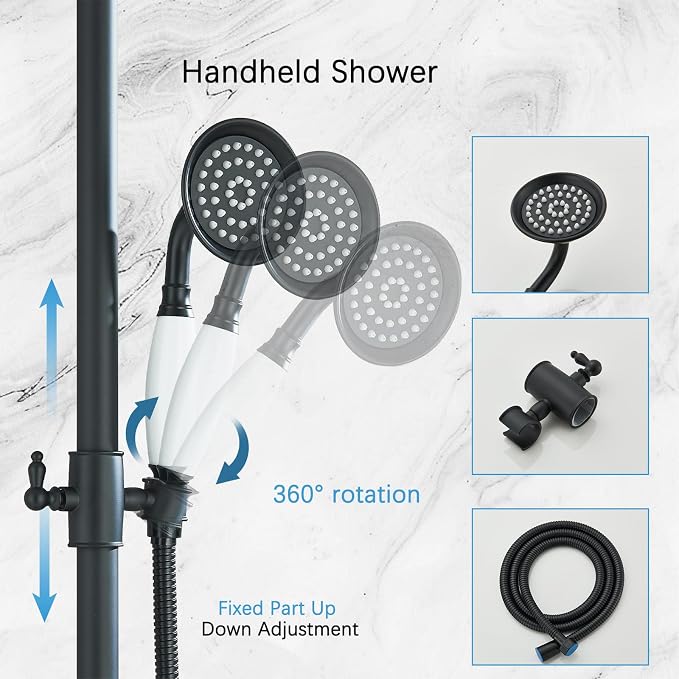 Shower System Matte Black Outdoor Shower Fixtures - Image 3