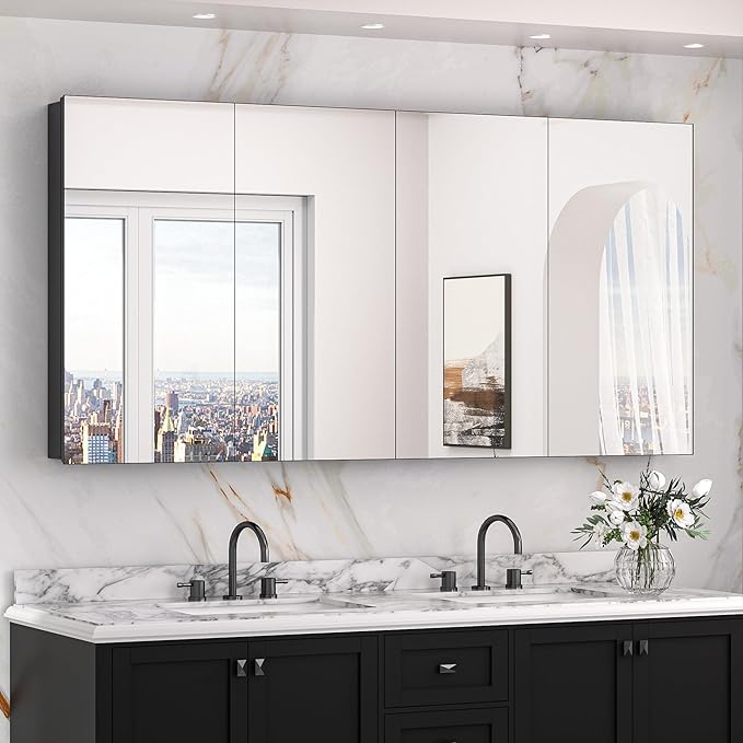 Keonjinn 64 x 32 Inch Medicine Cabinet, Assembly Required, Lightweight by Keonjinn