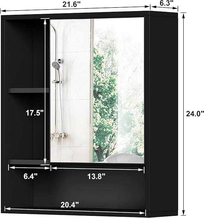 ChooChoo Bathroom Wall Mirror Cabinet, Medicine Cabinet - Image 3