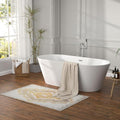 67 Inch Freestanding Acrylic Soaking Tub White Roll Top Deep Bathtub by Yurshen