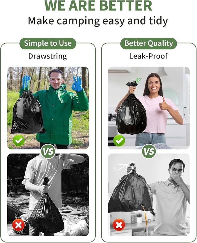 Camping Toilet Bags Poo Gel Set, 10 Gallon Composting Toilet - Image 7