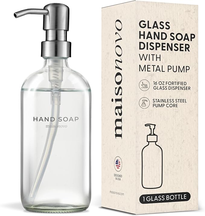 MaisoNovo Soap Dispenser 1-Piece Set | 16.9oz Clear Bottles by MaisoNovo-TheArtofSustainableLiving
