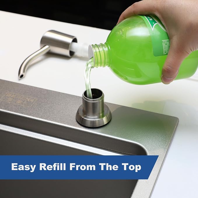 Soap Dispenser, Kitchen Sink Soap Dispenser Built in and Refill from The Top - Image 7