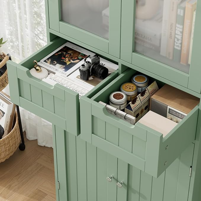 HORSTORS 67" Tall Bathroom Storage Cabinet, Freestanding Storage Cabinet - Image 4
