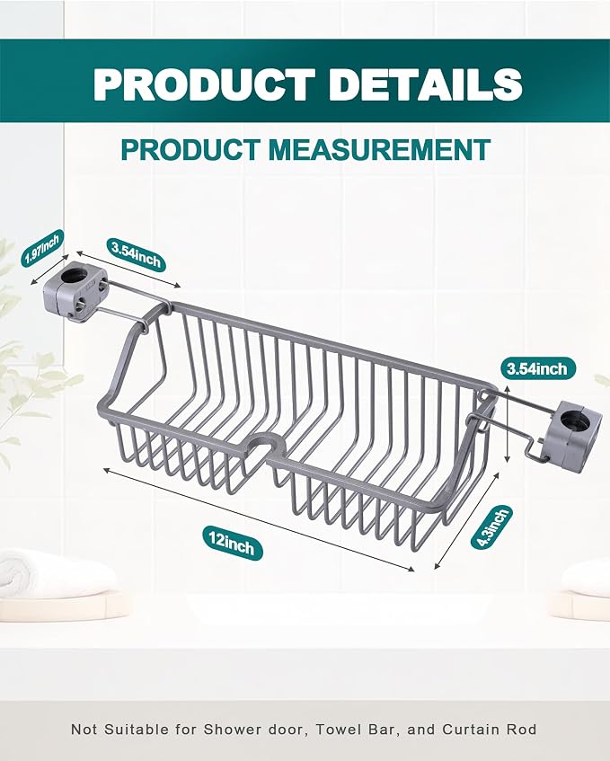 Rustproof Hanging Shower Caddy for Shower Chair, Stainless Steel Bathroom - Image 5