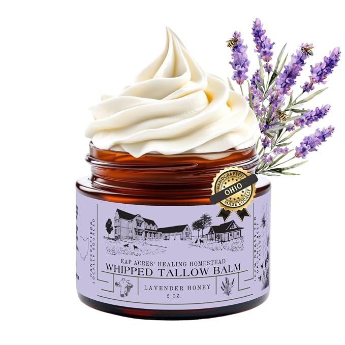100% Grass-Fed Lavender infused Whipped Tallow Balm-Organic Raw Manuka Honey & by EAPACRESHEALINGHOMESTEAD