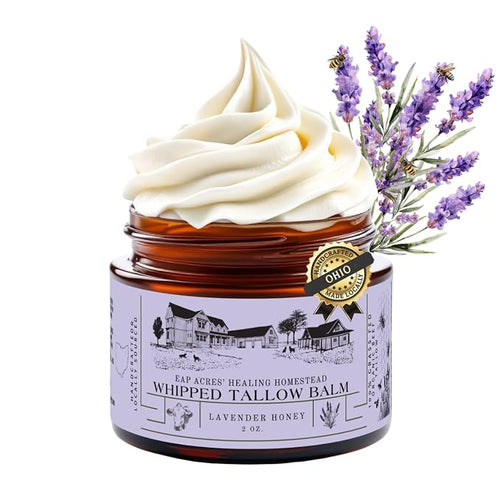 100% Grass-Fed Lavender infused Whipped Tallow Balm-Organic Raw Manuka Honey & by EAPACRESHEALINGHOMESTEAD
