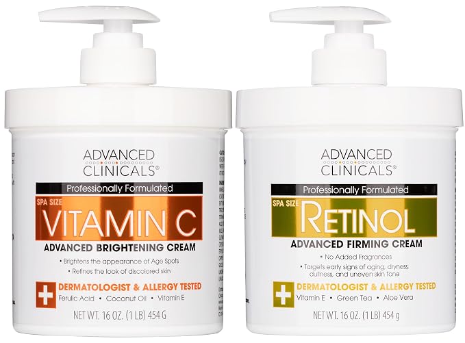 Advanced Clinicals Retinol Body Lotion + Brightening Vitamin C Lotion 2pc by AdvancedClinicals