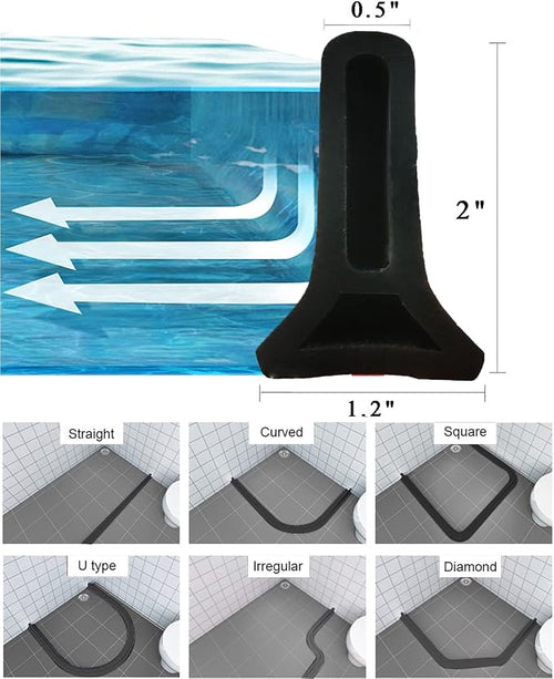 118Inch Collapsible Shower Threshold Water Dam 2" High Shower Barrier Water - Image 2