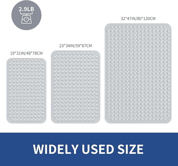 OTHWAY Large Shower Mat 34"x 23", TPE Non Slip Shower Mat - Image 2