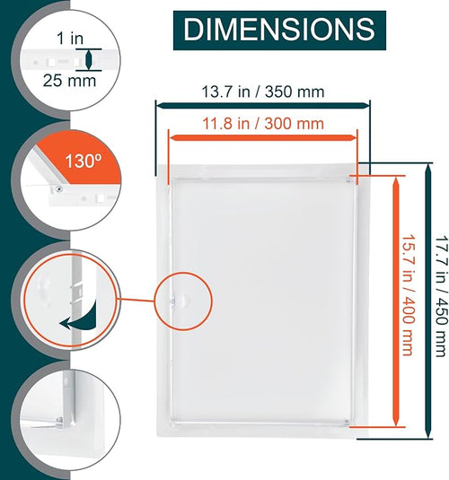 12" x 16" White Metal Access Panel. Service Shaft Door Panel. Plumbing - Image 2