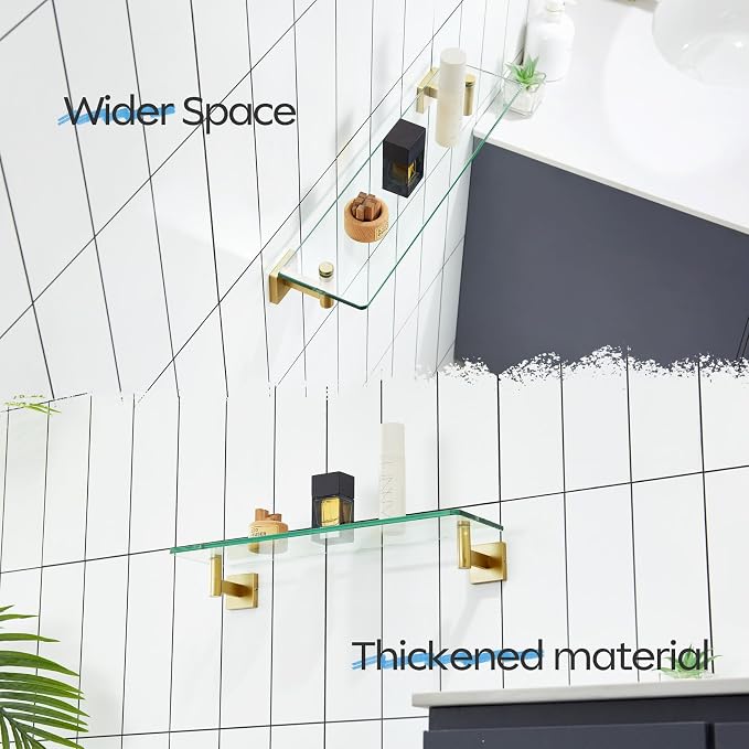 KOKOSIRI Wall Shelves Floating Shelf 20-Inch Stainless Steel Bathroom Hardware - Image 5