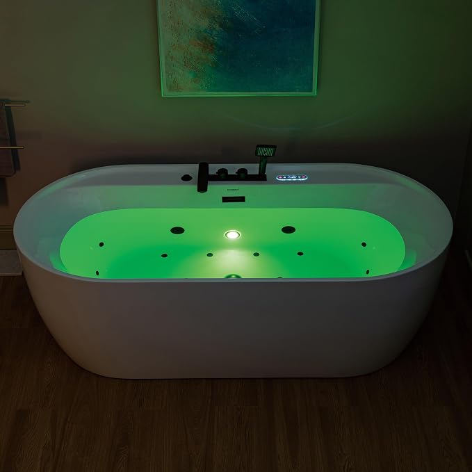WOODBRIDGE 72" x 35-3/8" Whirlpool and Air Bath Heated Soaking Combination Tub - Image 24