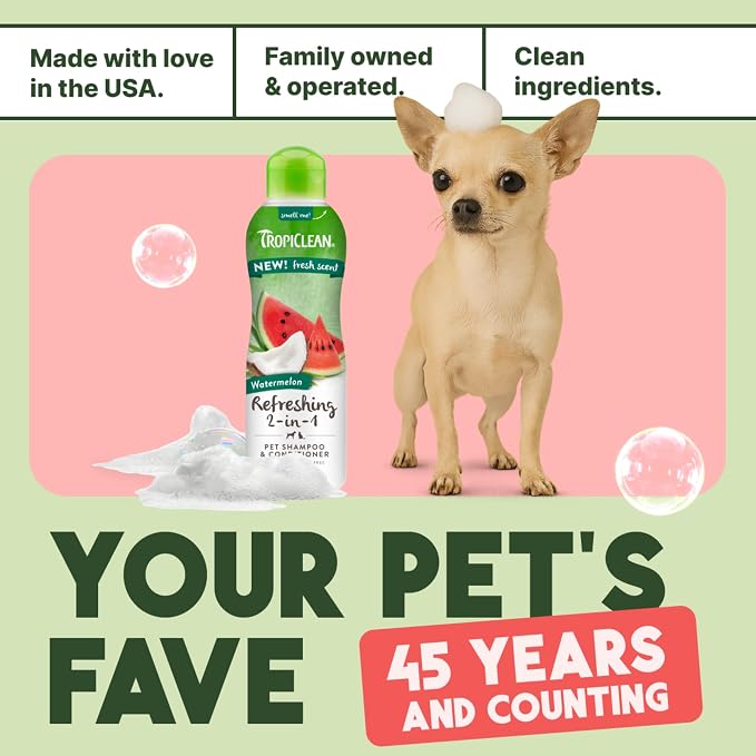 TropiClean Watermelon Refreshing 2-in-1 Cat & Dog Shampoo and Conditioner | Cat - Image 8
