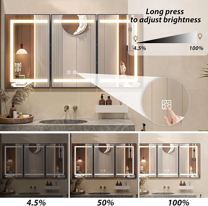 APRILSOUL 48X32 Inch Black Bathroom Medicine Cabinet - Image 5