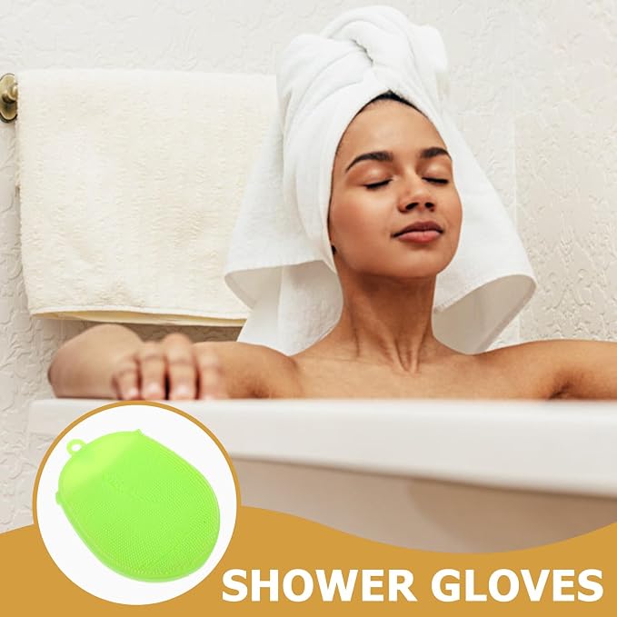 Silicone Body Brush Shower Scrub Glove Spa Massage Bath Mitt Exfoliating Dead - Image 6