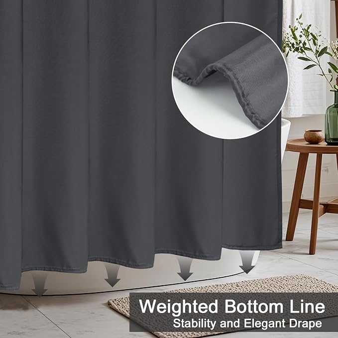 AooHome 96 inch Extra Long Solid Shower Curtain - Image 3
