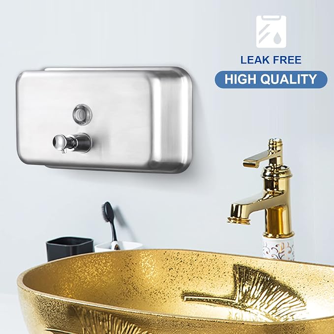 Commercial Wall Mount Stainless Steel Soap Dispenser, Rust-Proof Lining Liquid - Image 3