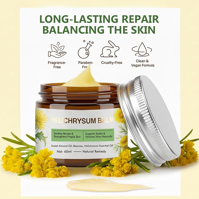 Helichrysum Balm, Natural Soothes & Repairs Bruised & Fragile Skin, Improve - Image 4